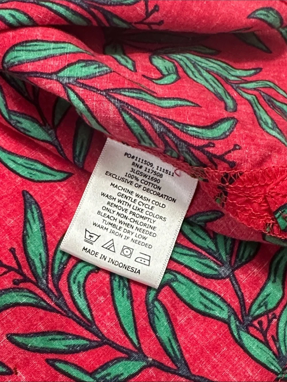 Levi's Hawaiian Short Sleeve Shirt Button Down Men's Medium Red Green